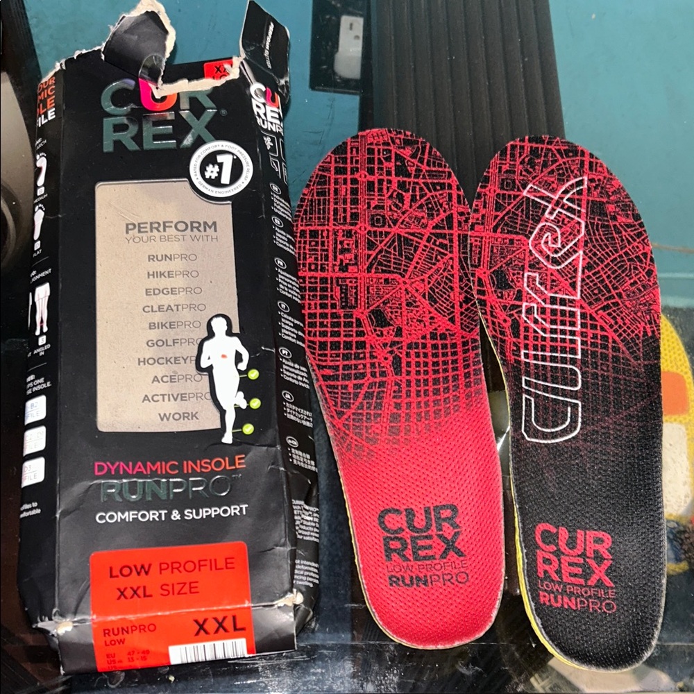 RunPro Dynamic Insoles - Red and Black (low profile)